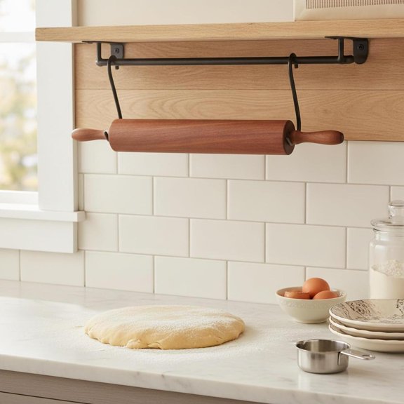 12.2 x 1.77 x 1.57 in Solid Ebony Wood Rolling Pin for Home Baking
