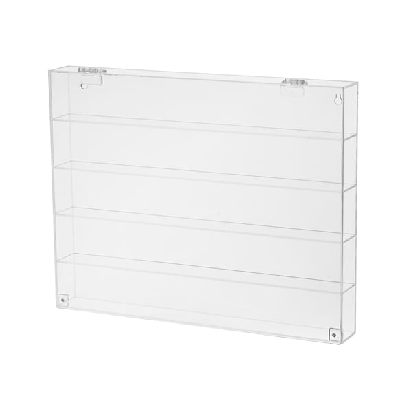12.2" x 15.7" Clear Front Loading Mini Figure Shadow Box with Shelves by Studio Dcor - Display Cabinet Shelf for Figurines, Cars, Dolls, Collections - 1 Pack
