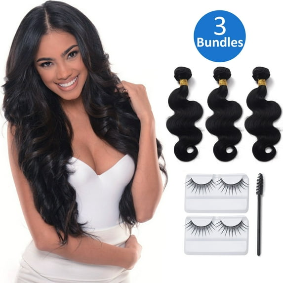 12"-20" Silky Straight/Body Wave Human Hair Extensions 3 Bundles Lot Remy 7A Brazilian Virgin Hair Natural Color Hair Weave Wefts
