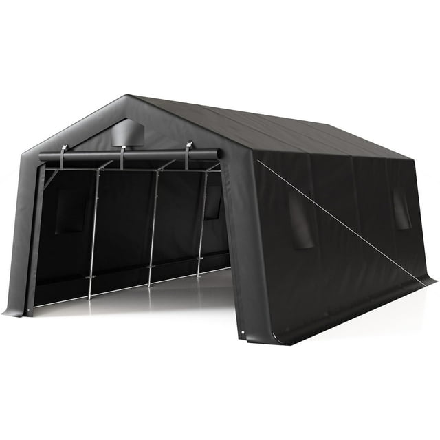 12'×20' Heavy Duty Carport,Car Canopy Portable Garage with Rollup