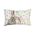 thumbnail image 1 of 12*20 Inch Easter Bunny Throw Pillow Cover Decorative Rectangular Throw Pillow with Bunny and Carrot Basket Print Soft Linen Cushion Cover for Sofa Bed Chair Home Decor, 1 of 2
