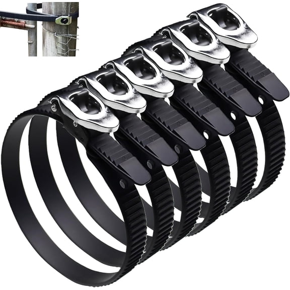 12 & 20 Inch Heavy Duty Reusable Ratcheting Cable Ties with Stainless Steel Buckle, Adjustable Locking Straps for Outdoor Fencing, Poles, Gates, Pipes & Secure Fastening