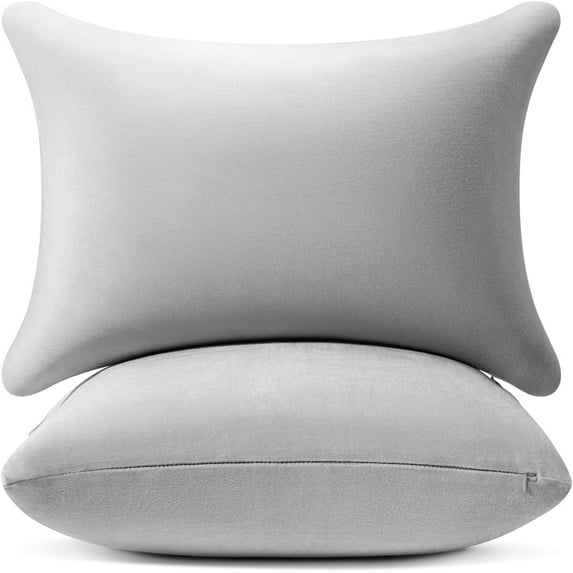 12 × 20 Pillow Insert (Pack of 2) Memory Foam Lumbar Support Throw Pillow Sham Rectangular for Decorative Cushion Bed Couch Sofa Without Deform After Longtime Use(Grey)