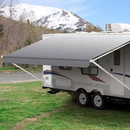 12-20' RV Awning Fabric Vinyl Replacement Heavy Duty for Camper Trailer 8' Width