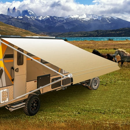 12-20' RV Awning Fabric Vinyl Replacement Heavy Duty for Camper Trailer 8' Width
