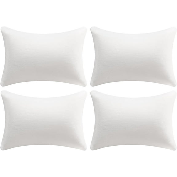 12 × 20 Throw Pillow (Pack of 4) Memory Foam Pillow Insert - Rectangular Bolster for Decorative Cushion Bed Couch Sofa - Non-Deforming Over Time