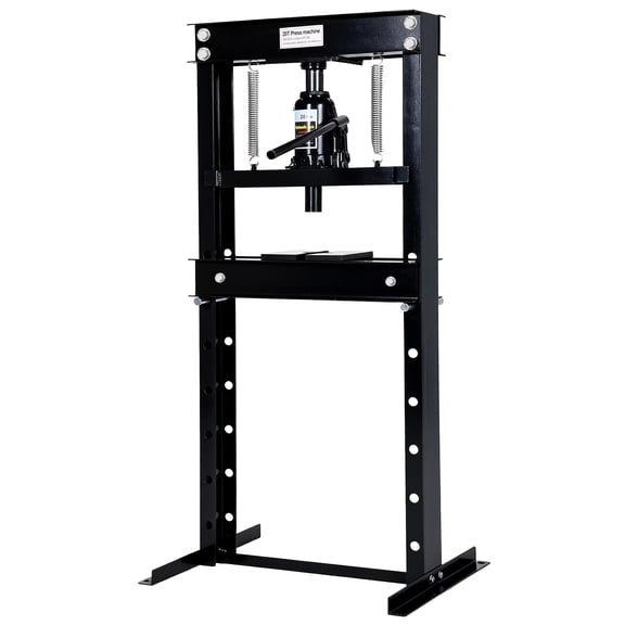 12/20 Ton Hydraulic H-Frame Shop Press with Adjustable Work Table & Press Plates, Garage Press for Bearing Installation, Bending, Straightening & Automotive Repair Workshop Use