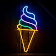 12.20"x6.30" Ice Cream Neon Light Sign LED Night Lights USB Operated Decorative Marquee Sign Bar Pub Store Club Garage Home Party Decor