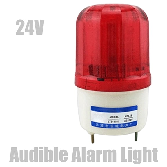 12-220V Red LED Rotating Beacon Alarm, Weatherproof ABS, Wall Mount Light for Industrial Equipment