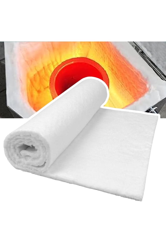 12"×24"×2/5" Ceramic Fiber Blanket, Fireproof Heat Resistant Mat, High-Temperature Insulation Pad for Oven Stoves, Kilns, Forges, Fireplaces
