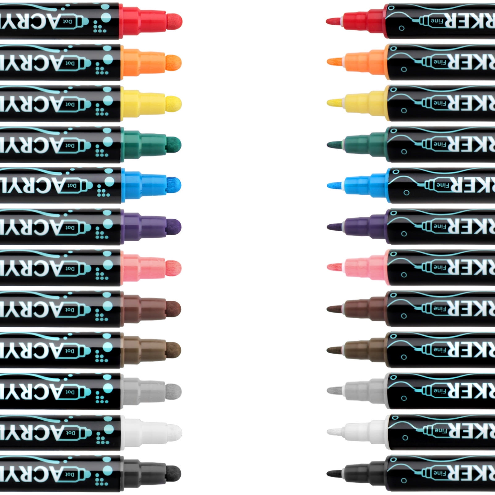 Double Ended Acrylic Marker for Drawing Scrapbooking, 12/24/26/30 Colors Acrylic Paint Pen Quick Drying Water Resistant