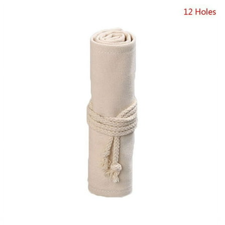 12/24/36/48/72 Holes Canvas Roll Up Pen Curtain Pencil Bag for Case Makeup Wrap Holder Storage Pouch