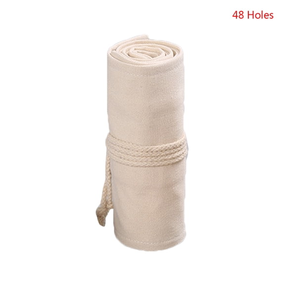 12/24/36/48/72 Holes Canvas Roll Up Pen Curtain Pencil Bag for Case Makeup Wrap