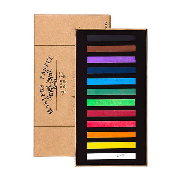 12 24 36 48 Color Options, Square Soft Dry Artist Chalk Sticks Set, 6.0×8.0×8.0Cm Grip Design To Reduce Rolling, Suitable For Beginners And Professionals