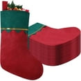 thumbnail image 1 of 12/24/36/60/120 Pack Felt Red Green Christmas Stockings, 15 Inches Personalized Christmas Stockings, White Cuff with Gold Trim DIY Christmas Stockings for Family Holiday Christmas Party Decorations, 1 of 7