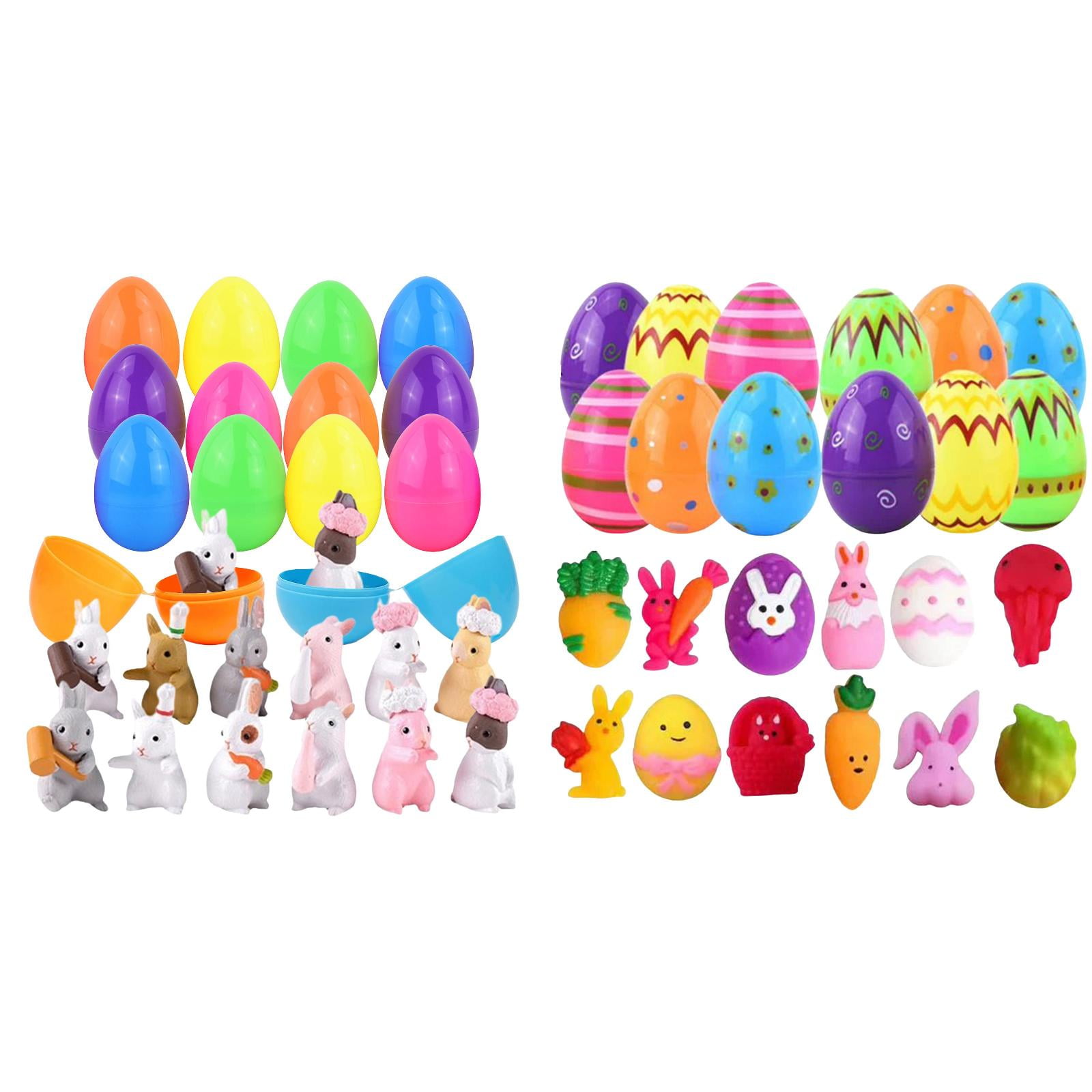 ShyLizard 24 Pack Prefilled Easter Eggs With Snake Twist Toys, Blocks Fidget Toys For Easter Hunt, Basket Stuffers Filler, Party Favors, Classroom Prize, Surprise Egg