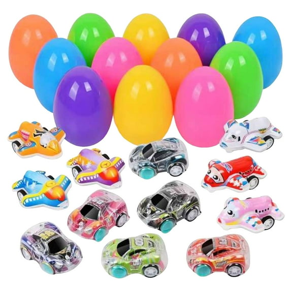 12/24/36 Pack Prefilled Easter Eggs with Slow Rising Toys Easter Eggs Filled for Egg Easter Party Favors for Kids Boys Girls Easter Basket Stuffers Party Toys