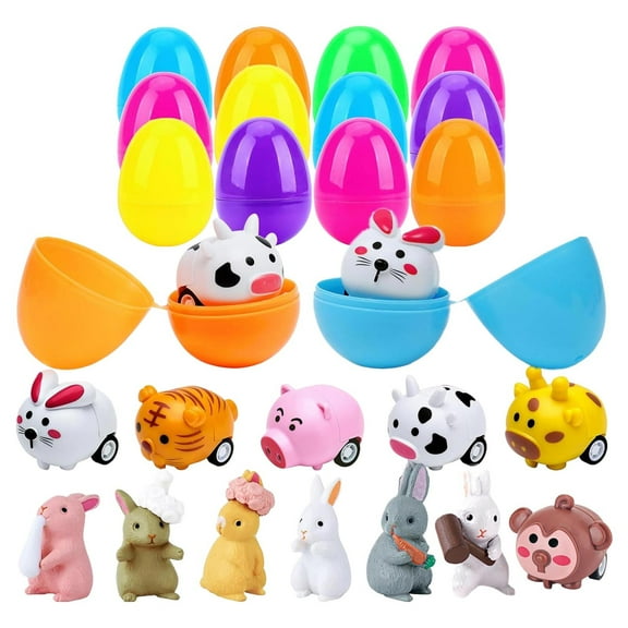 12/24/36 Pack Prefilled Easter Eggs with Slow Rising Toys Easter Eggs Filled for Egg Easter Party Favors for Kids Boys Girls Easter Basket Stuffers Party Toys