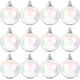 thumbnail image 1 of 12/24/36 Pcs Christmas Iridescent Ornaments Ball Clear Plastic Bubbles Cauldron Halloween Hanging Ornament Balls Bulk Wedding Decorative Rainbow Hanging Craft for DIY Witch Magic Pot, 1 of 6