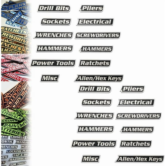 12/24/36 Pcs Magnetic Toolbox Labels, 3D-Printed Design, Durable Metal Toolbox Drawer Labels For Garage Storage Organization