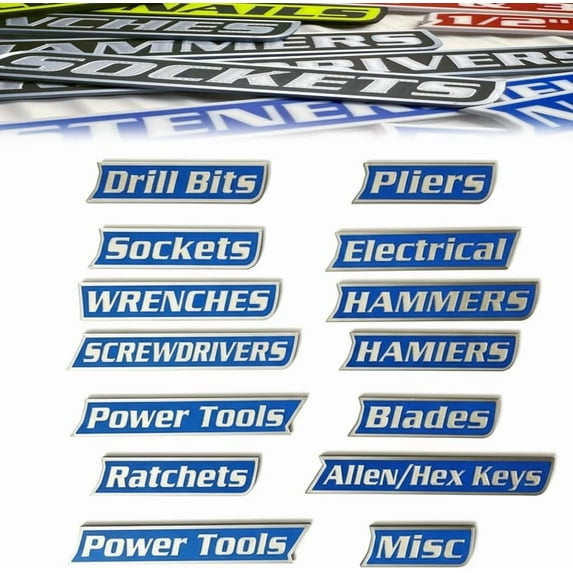 12/24/36 Pcs Magnetic Toolbox Labels, 3D-Printed Design, Durable Metal Toolbox Drawer Labels For Garage Storage Organization