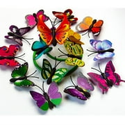 12/24/36Pcs 3D Wall Stickers, Colorful Butterfly Wall Stickers Decor, DIY Butterfly Wall Decals Home Decoration Wall Stickers for Girls Room, Living Room(Random colors)