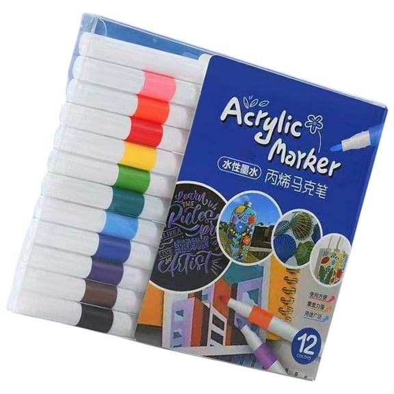 12/24/48 Color Acrylic Paint Markers Waterproof Drawing Pen Acrylic Markers Set