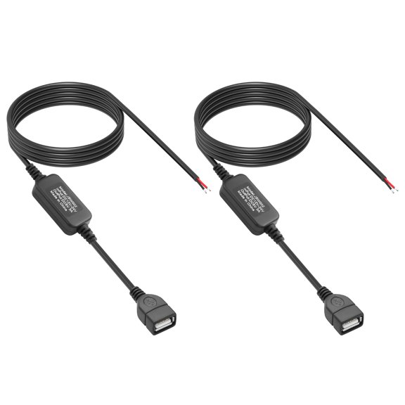 12/24 to 5 voltage converter, 5 female power lift cable, step-down voltage converter voltage reduction module, suitable for cars, lighting, etc. 3.6 feet