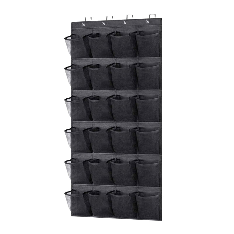 12/24 Grids Wall-Mounted Sundries Shoe Organiser Fabric Closet Bag ...