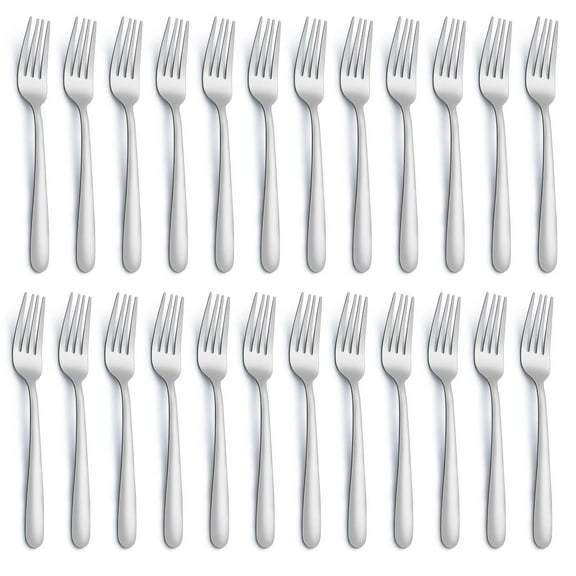 12/24 Pieces Dinner Forks (8-Inch), Stainless Steel Forks Silverware, Mirror Polished & Dishwasher Safe