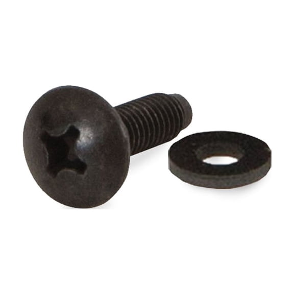 12-24 Rack Mount Screws, Pilot Point Phillips Truss Head, Black Oxide Hardened Steel, Compatible with Server Racks and Cabinets, 100 Pack