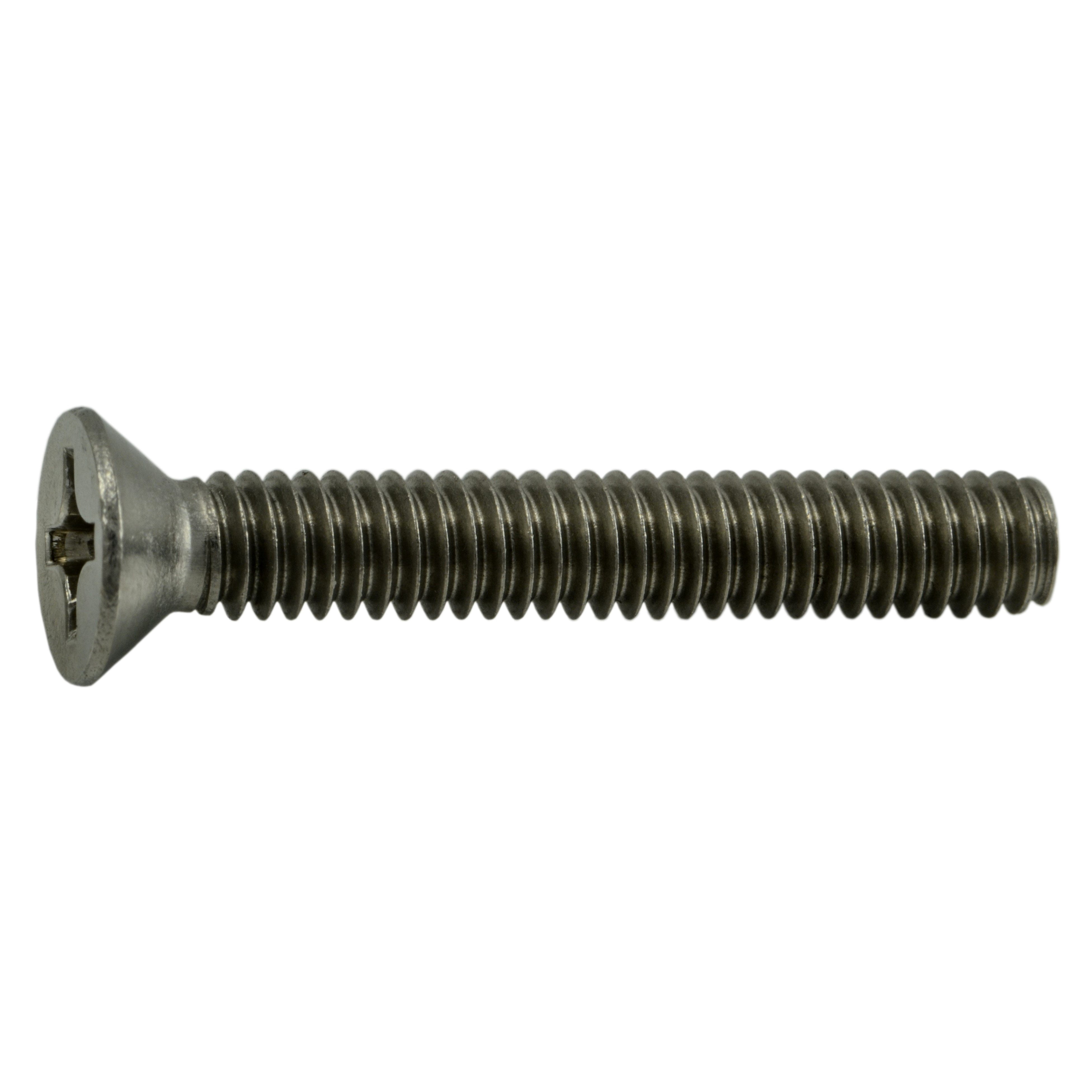 #12-24 x 1-1/2" 18-8 Stainless Phillips Flat Head Machine Screws (15 pcs.)