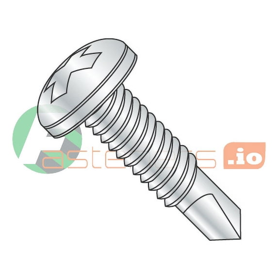 12-24 x 1 1/2" Self-Drilling Screws / Phillips / Pan Head / Steel / Zinc / #3 Drill Point / Machine Screw Thread (Quantity: 2,500 pcs)