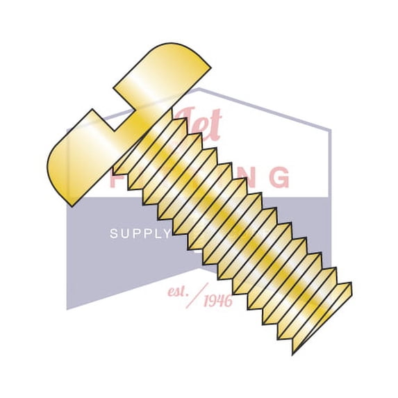 12-24 x 1/2" Machine Screws | Slotted | Pan Head | Steel | Zinc Yellow (Quantity: 5000)