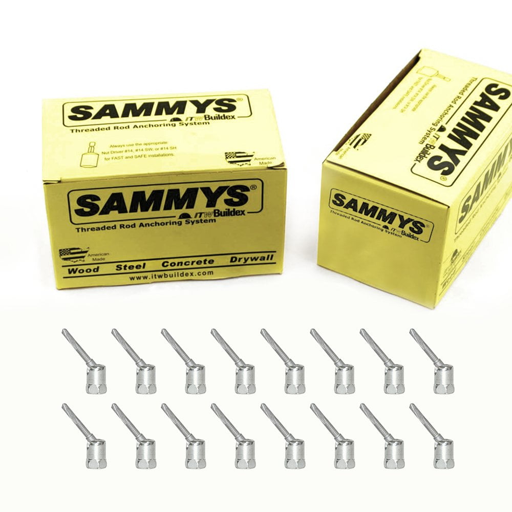 12-24 x 1 3/4 in. Sammys Rod Anchor Super Screw, Swivel Head with 3/8 in. Threaded Rod Fitting, for Steel (Pkg=25)