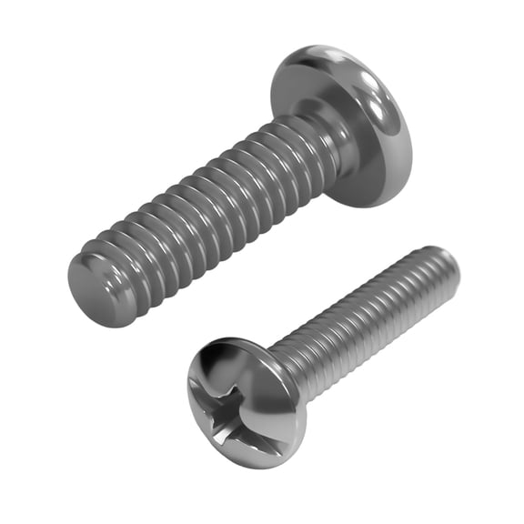 12-24 x 3/4" Machine Screws (100 Pcs), 18-8 (304) Stainless Steel, Round Head Phillips/Slotted Combo Drive, UNC Coarse Thread Bolts for Server Racks, Network Equipment, Patch Panels & AV Gear