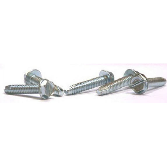 12-24 x 3/4" Type 23 Thread Cutting Screws / Slotted / Hex Washer Head / Steel / Zinc - 5000 Piece Carton