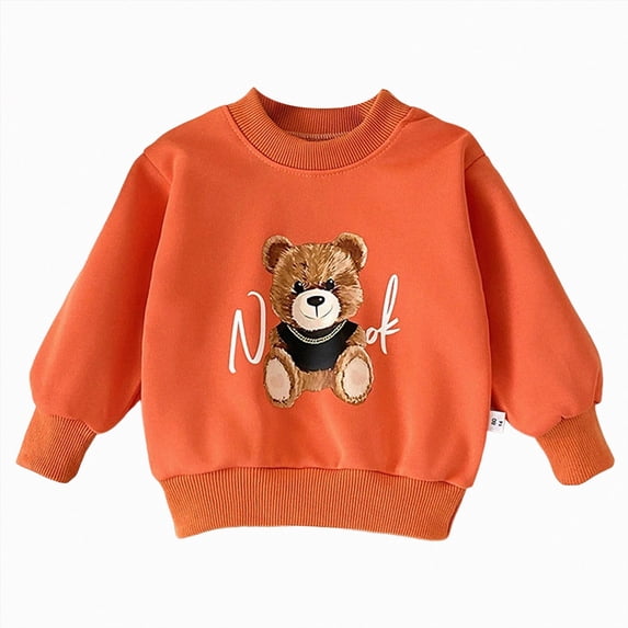 12-24Months Toddler Girls Crewneck Sweatshirt Bear Applique