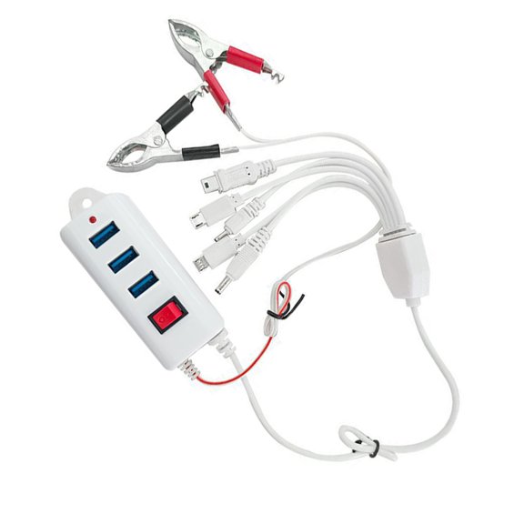 12-24V 3 USB Clip Chargers Built in Intelligent Protections Chip ABS Construction Smarthone Chargers