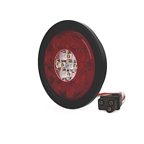 12-24V 4 in. Round Directional Sttr-Warning Light Combo, Amber & White