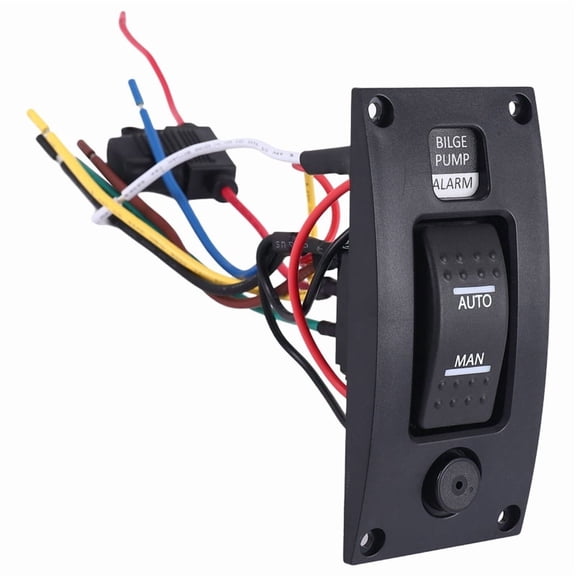 12-24V Bilge Pump Switch Waterproof Alarm Ship Deck Cleaning Control Panel for Boat Bilge Pumps On/Off/on Switch Panel
