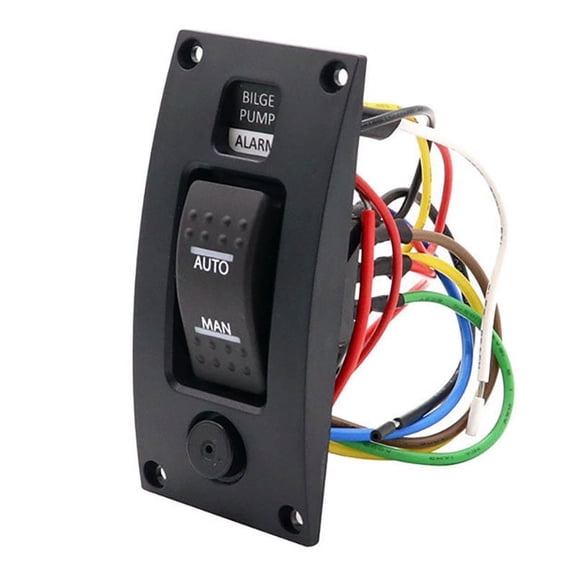 12-24V Bilge Pump Switch Waterproof Alarm Ship Deck Cleaning Control Panel for Boat Bilge Pumps On//on Switch Panel