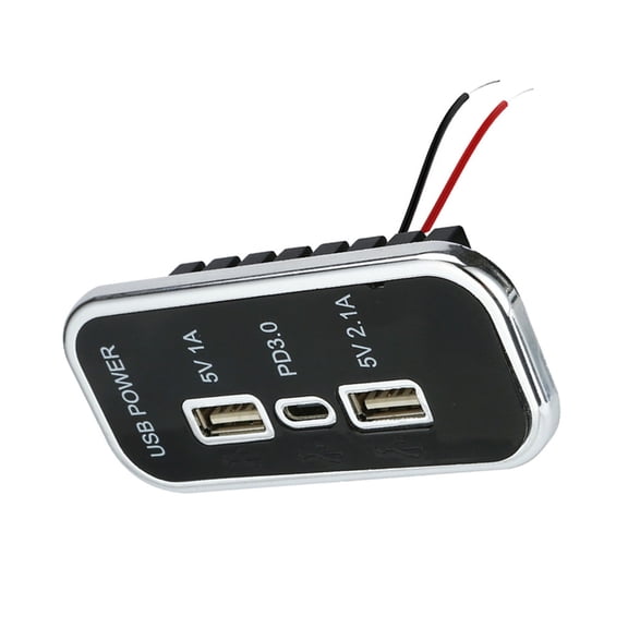 12/24V Car Double USB Panel For Motorcycle Auto Truck ATV Boats Bus Power Adapter Outlet Electronics Accessories