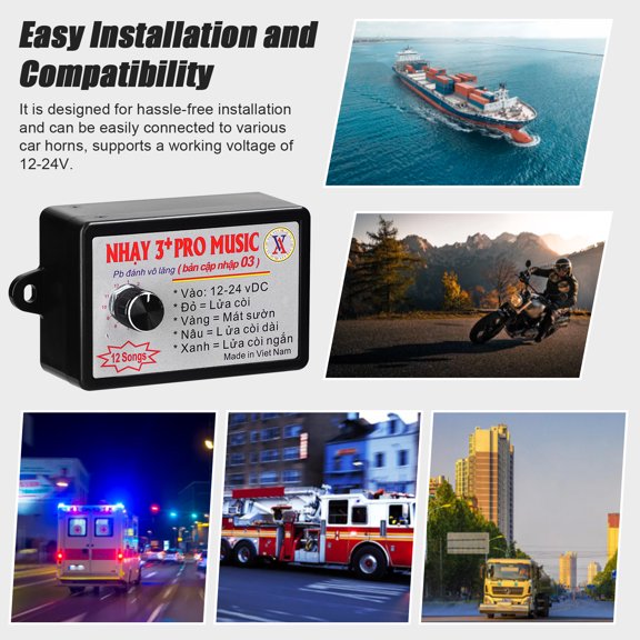 12-24V Car Horn Sound Controller Electric Speaker Tone Regulator Switch Unit (3.5 x 2.3 x 1.4 in / 8.8 x 5.8 x 3.5 cm)