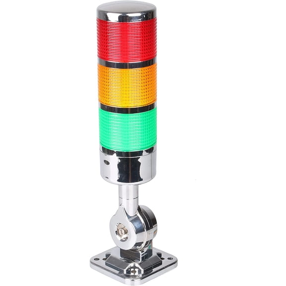 12-24V LED Stack Tower Lights, Industrial Warning Lights, Andon Lights, Column Signal Tower Indicator Lamp Beacon, Continuous/Flashing Light Switchable, 3 Layer (Without Buzzer)