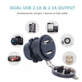 thumbnail image 1 of 12-24V Motorcycle ATV Dual USB Charger Socket 4.2A Green LED Voltmeter+10A Fuse, 1 of 5