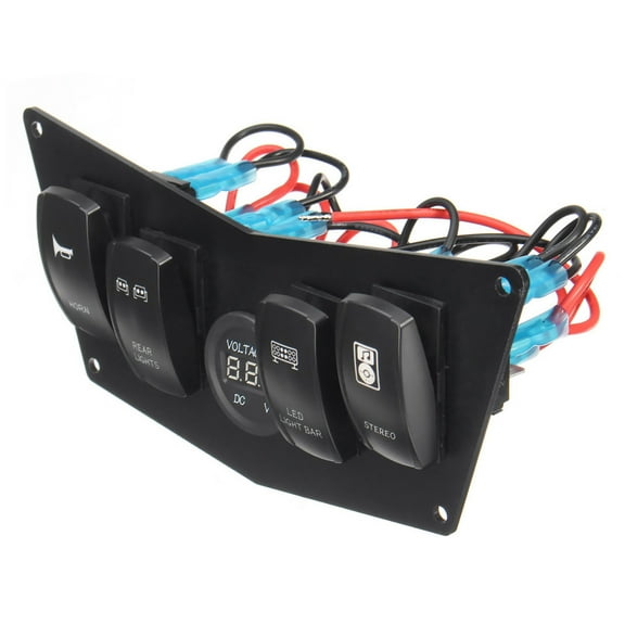 12-24V Rocker Switch Panel with Separate LED Grounds for ATV UTV RZR XP 900 800 and 570