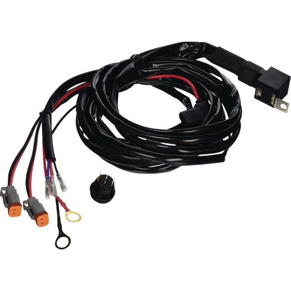 OEM Grade Wire Harness with Dual Deutsch Connectors Compatible with LED Light Bars Work Lights Driving Lights Racing Lights 12-24V Inline Fuse Relay Rocker Switch 102 Inch to Switch