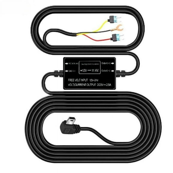 12/24V to 5V Car Dash Cam Wire 3.2m Mirror DVR Hardwire Cable Kit Video Recorder Mini Micro-USB Charger Line