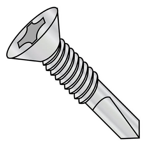 12-24X2 1/4 Phil Flat Full Thread Self Drill Machine Screw Thread #4 Pt Zinc 1000hr Salt Spray (Pack Qty 1,000) BC-1236KPFMS4HC